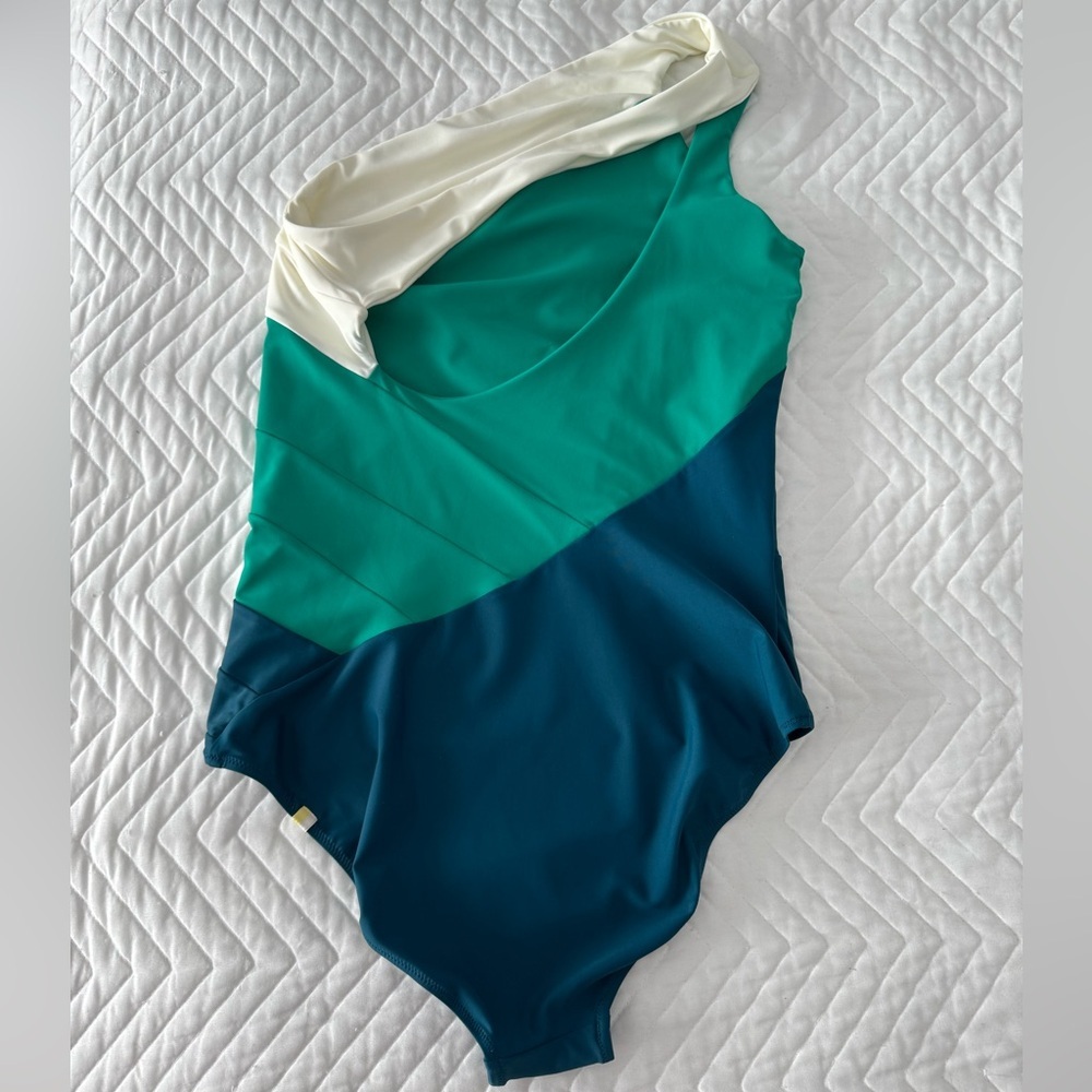 Summersalt The Sidestroke One Piece Swimsuit Seaweed Seaglass White Sand 14 - Picture 2 of 12